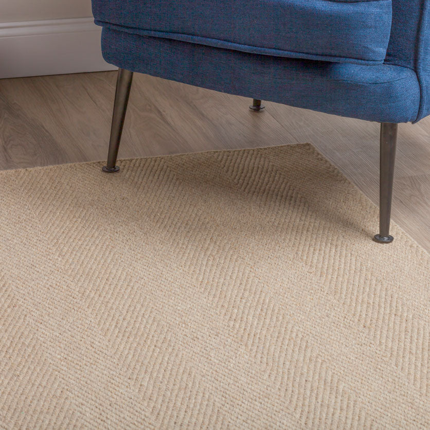 Monaco Herringbone Wool Rug Putty 2'3"X7'6" by Homeportonline
