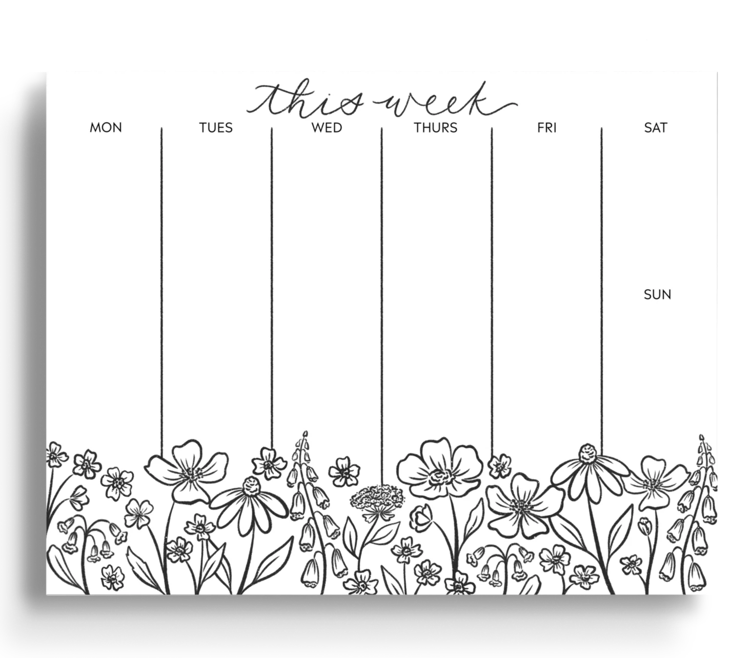 Pressed Florals Weekly Planner Notepad