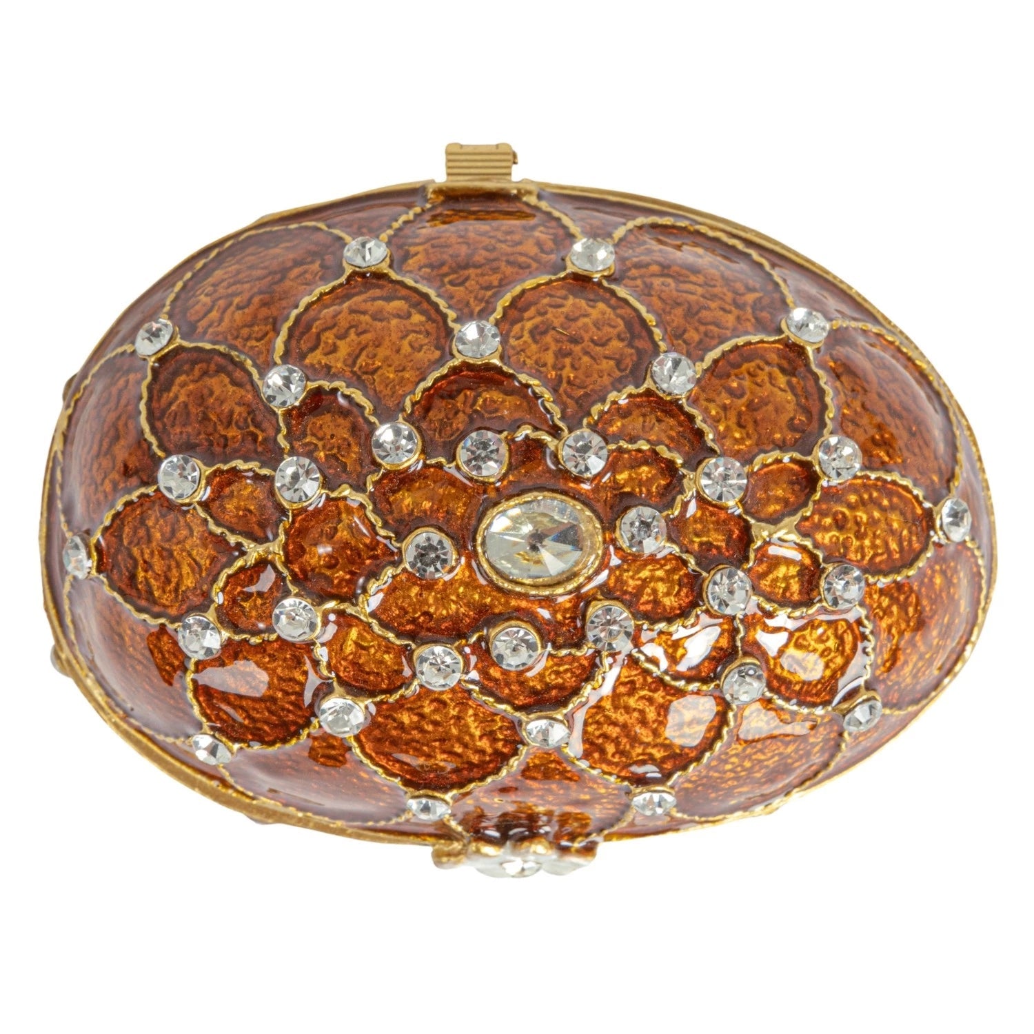Trinket Box Enameled Metal Egg 3.5"l x 2.25"h by Homeportonline