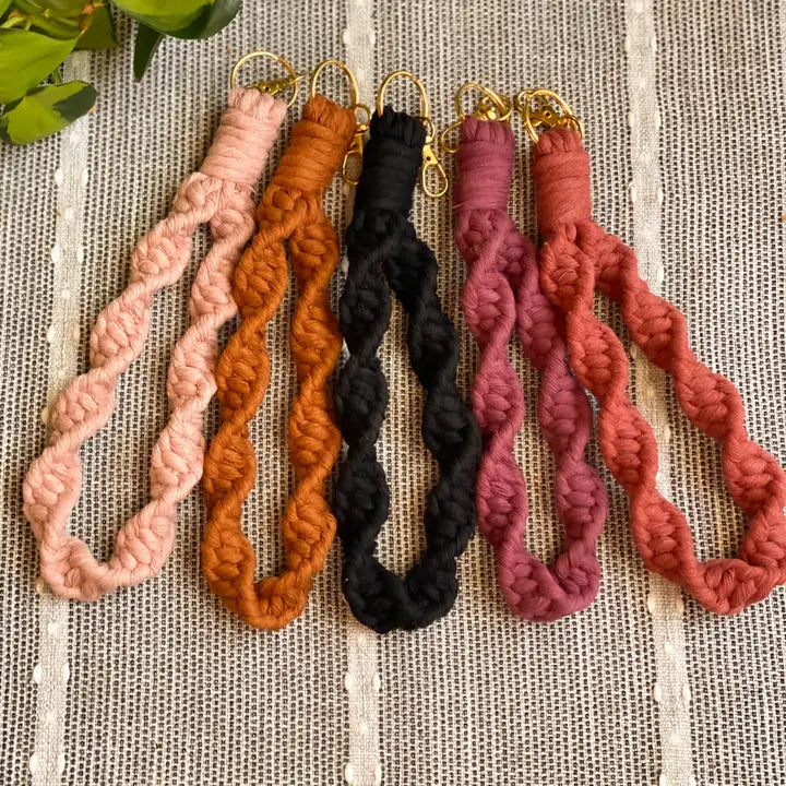 Spiral Marcrame Wristlet Keychain