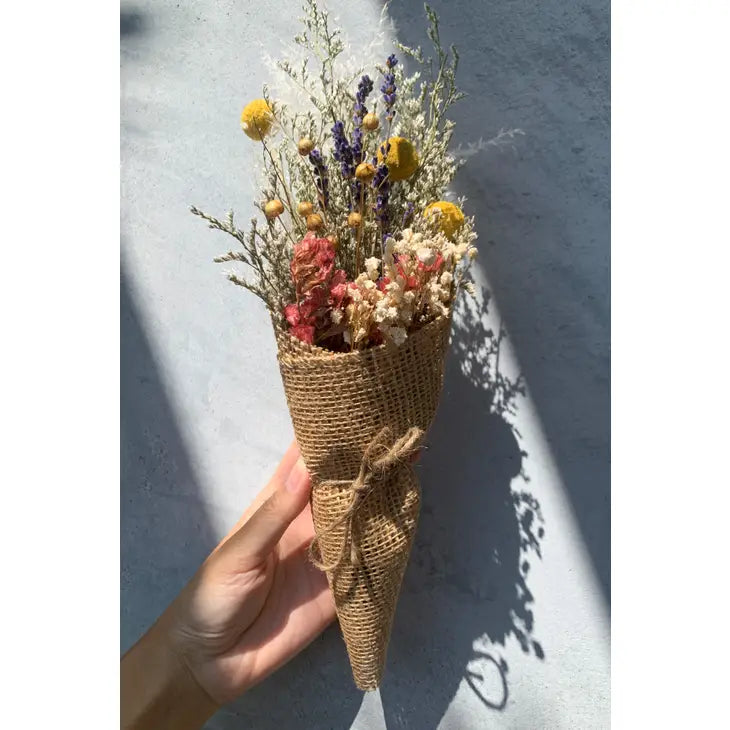 Dried Flowers Burlap Bouquet