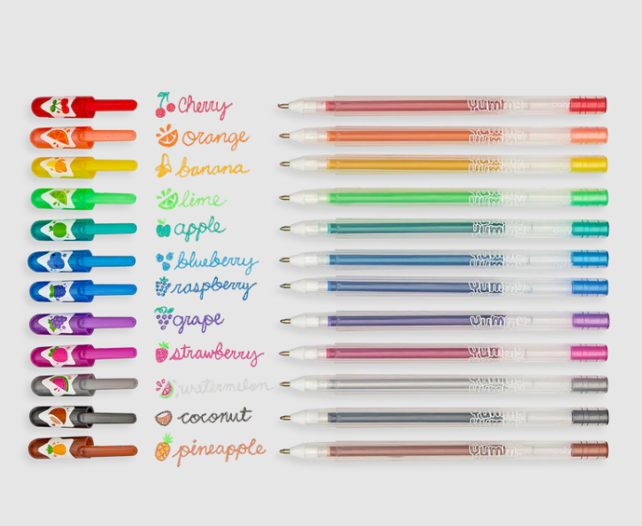 Gel Pens Glitter Yummy Yummy Scented Set Of 12 by Homeportonline