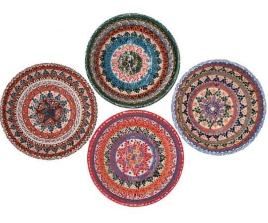 Bowl Ceramic Hand Painted Lace Design 5 Inch by Homeportonline