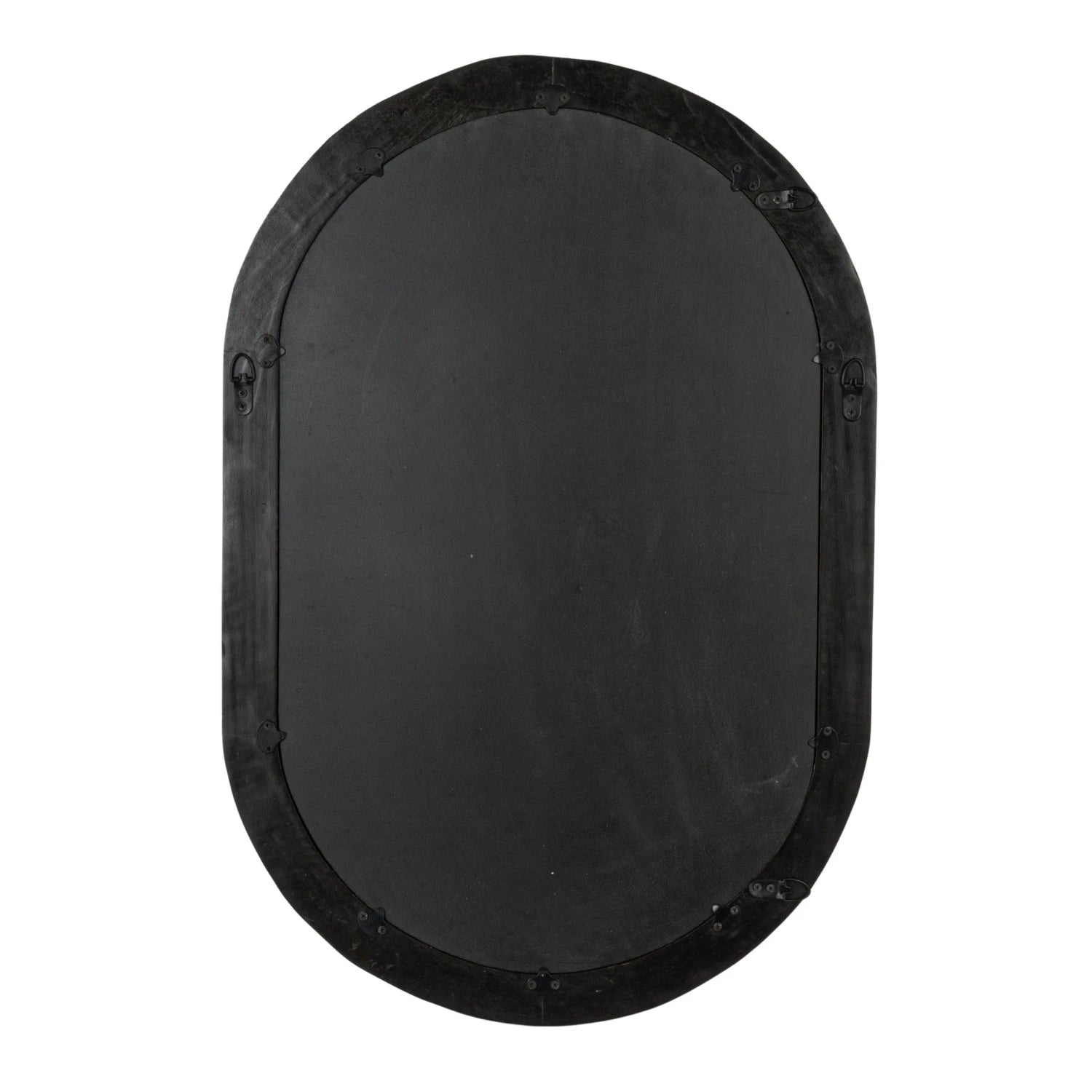 Mirror Mango Wood Oval Black 35.25"h by Homeportonline