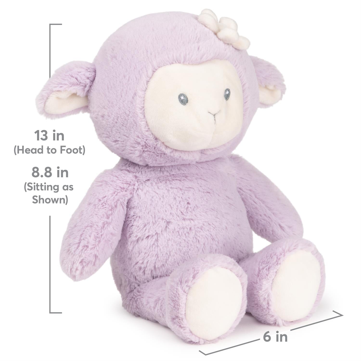 Plush Sustainable Lamb "Lilac" Light Purple 13" by Homeportonline