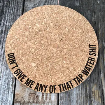 Engraved Cork Plant Mat