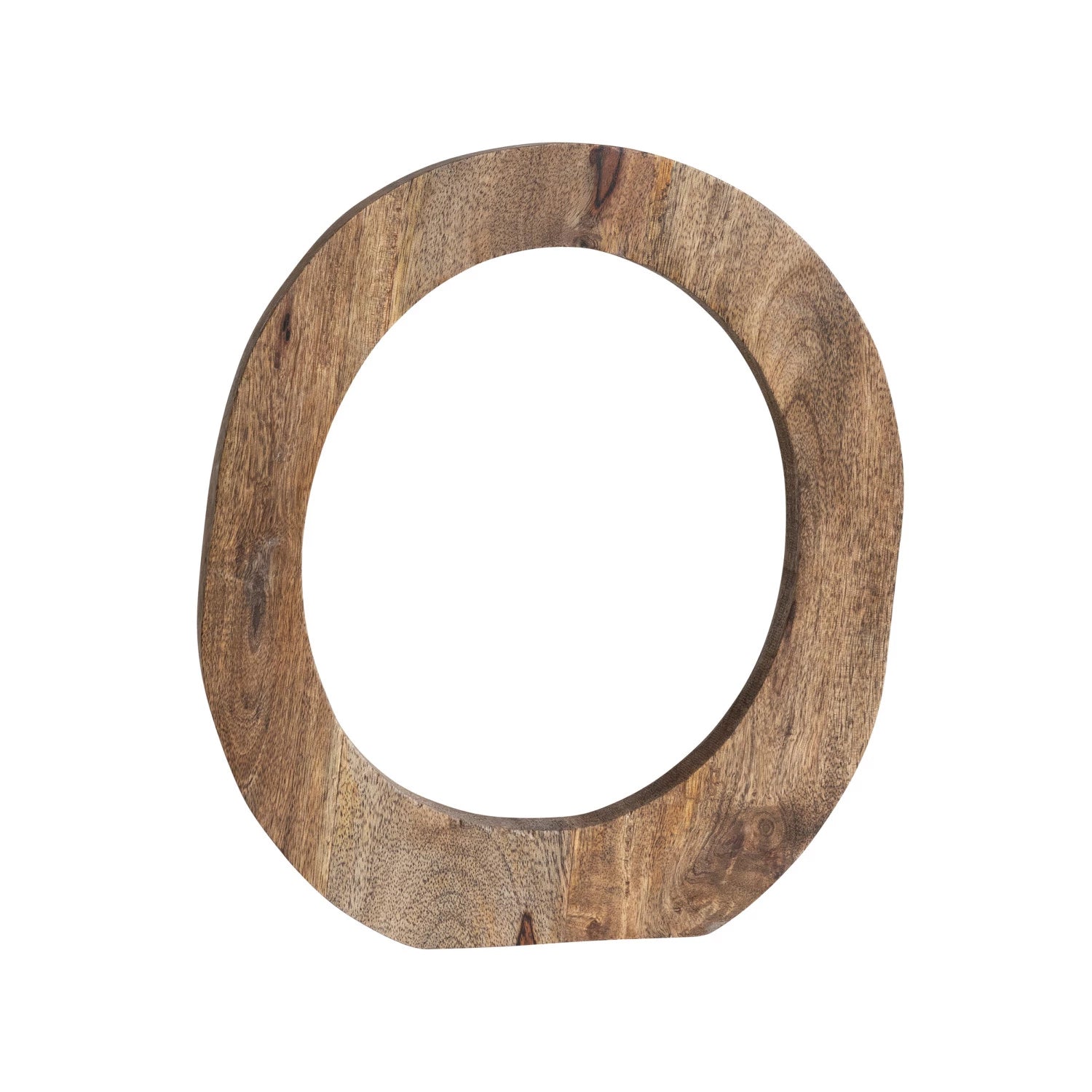 Decorative Sculpture Mango Wood Circle Natural 10.5"h by Homeportonline