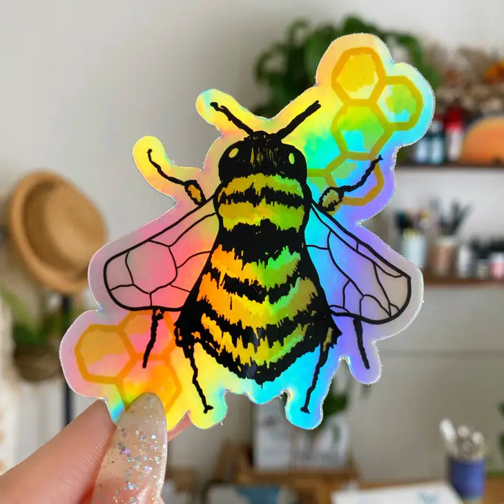 Bee Holographic Sticker by Wild Lark