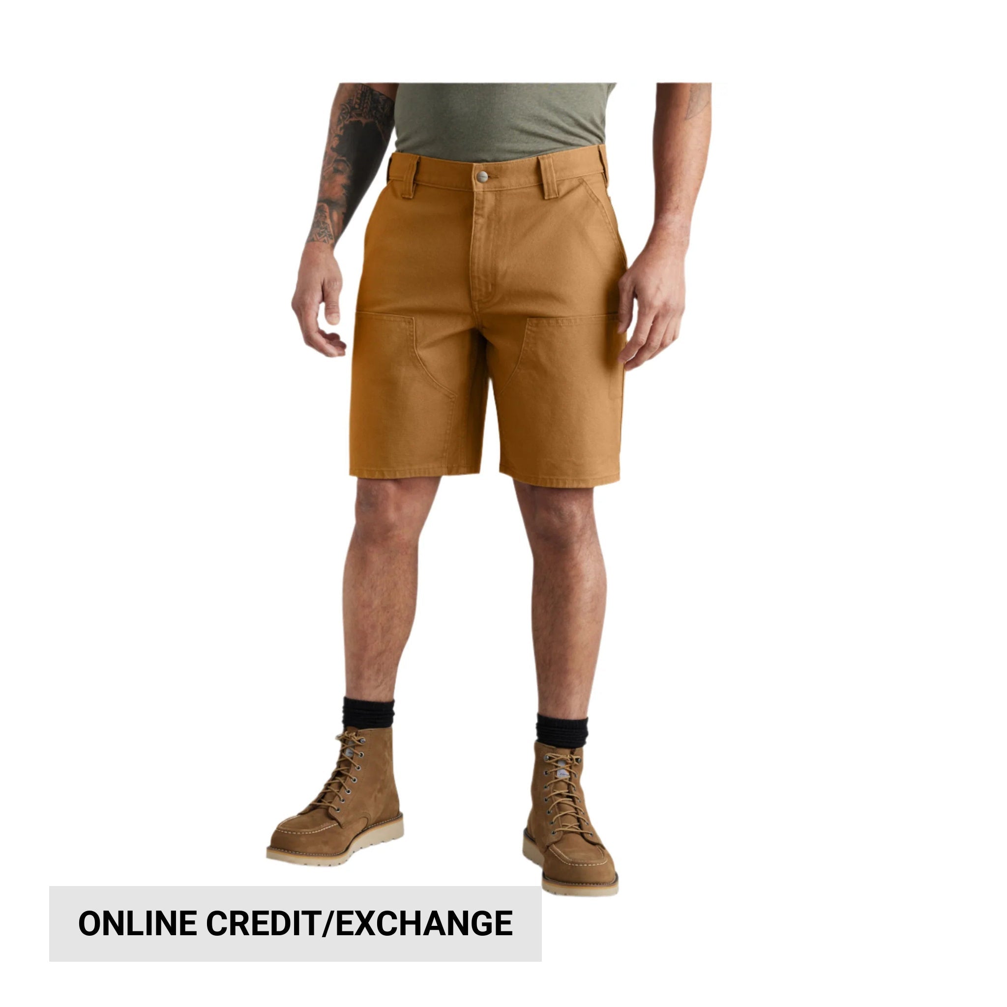 Carhartt Men's Rugged Flex® Relaxed Fit Duck Double Front Utility Work Short - Brown by Lenny's Shoe & Apparel