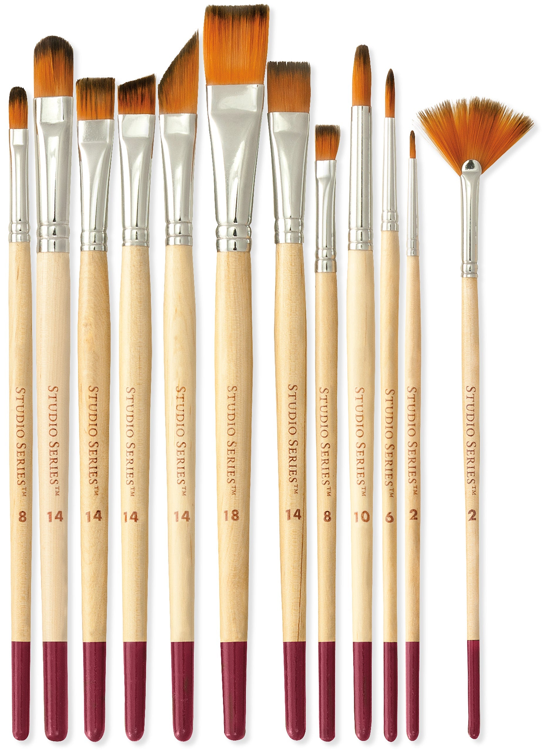 Art Center Artist's Brush Set of 12 Nylon Bristles by Homeportonline
