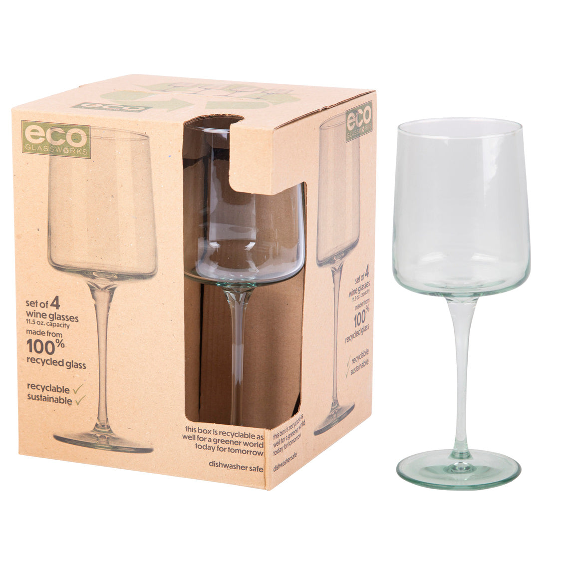 Eco Wave Wine Glass - 11.05 Oz (Sold Individually) by Homeportonline