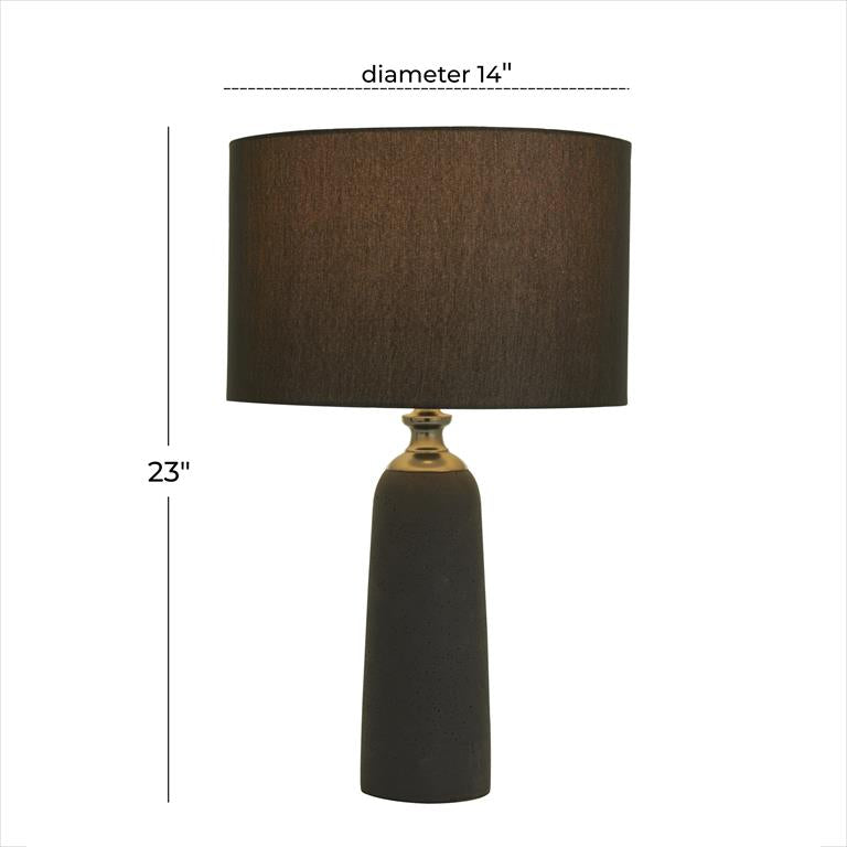 Black Cement Modern Table Lamp by Homeportonline