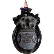 Ceramic Backflow Incense Burner - Triple Moon Waterfall by Homeportonline