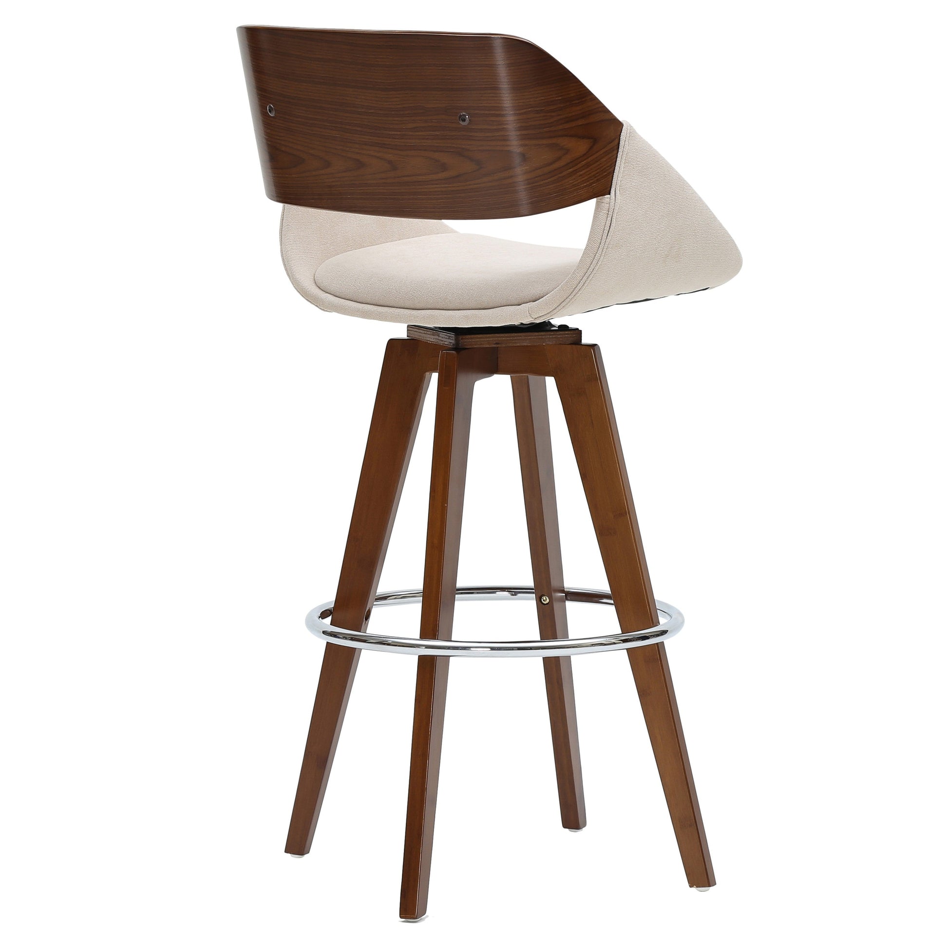 Cyprus KD Fabric Bar Stool Santorini Sand and Walnut by Homeportonline