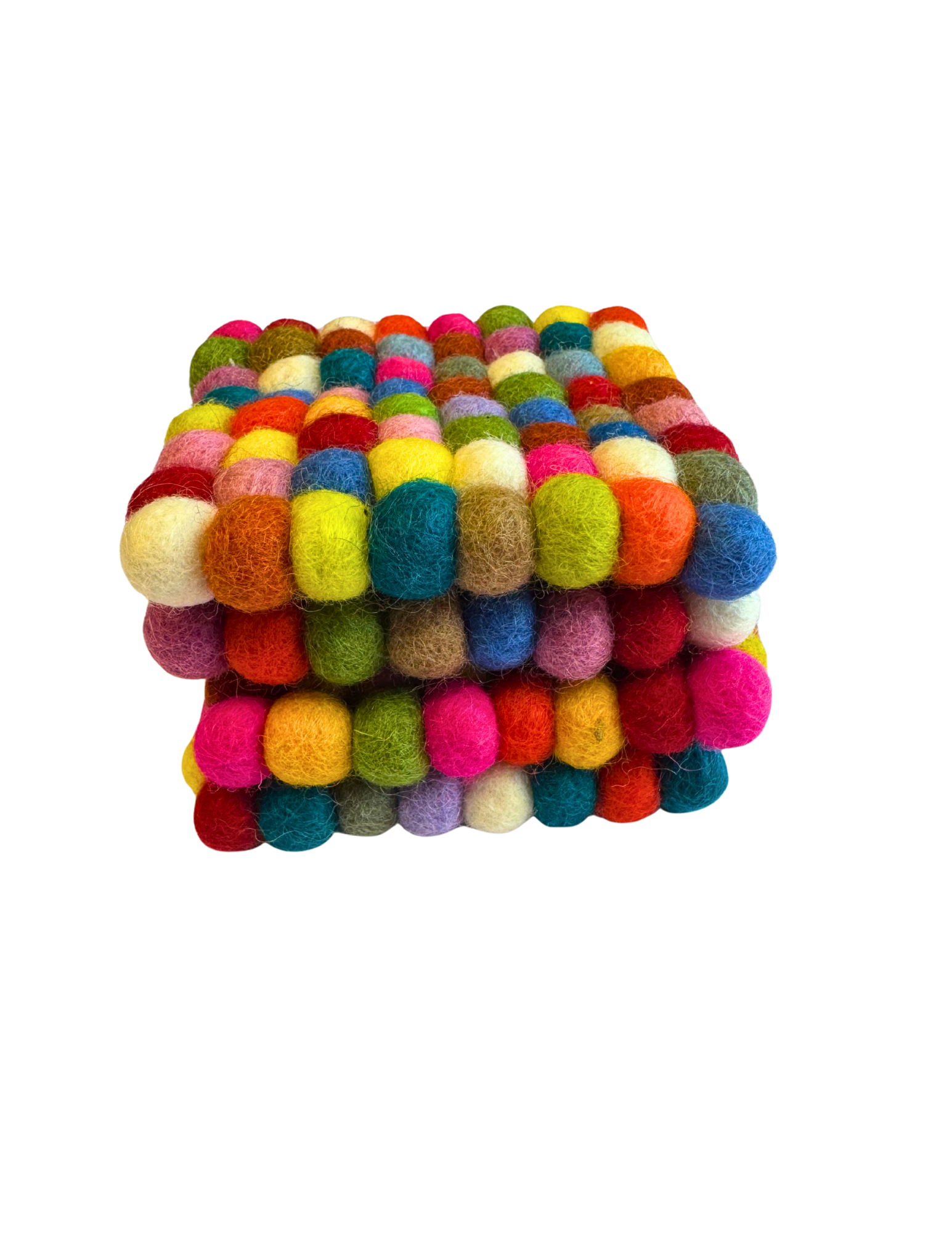 DC Felt Wool Ball Coaster- Square, Circle (set of 4) | 935 FC