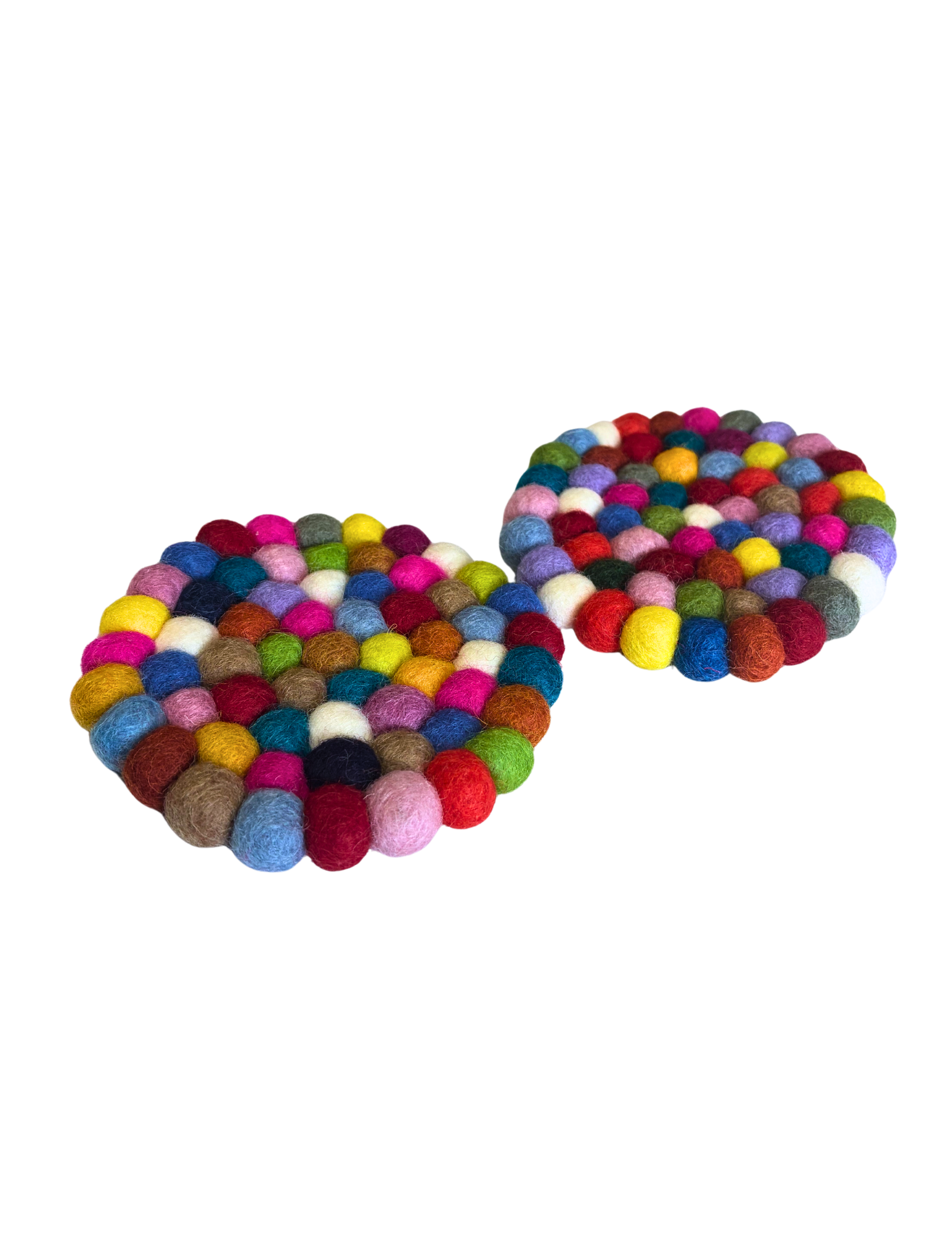 DC Felt Wool Ball Coaster- Square, Circle (set of 4) | 935 FC