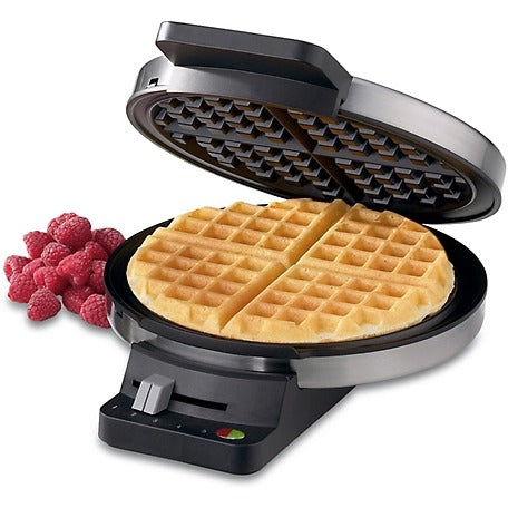 Electric Waffle Maker Round Classic w/nonstick plates by Homeportonline