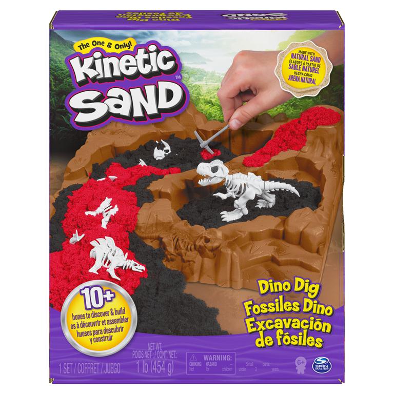 Kinetic Sand, Dino Dig Playset with 10 Hidden Dinosaur Bones to Discover by Homeportonline