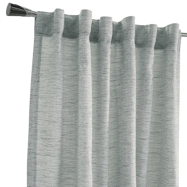 Danbury Dual Header Back Tab Rod Pocket Panel 52" x 84" Blue by Homeportonline