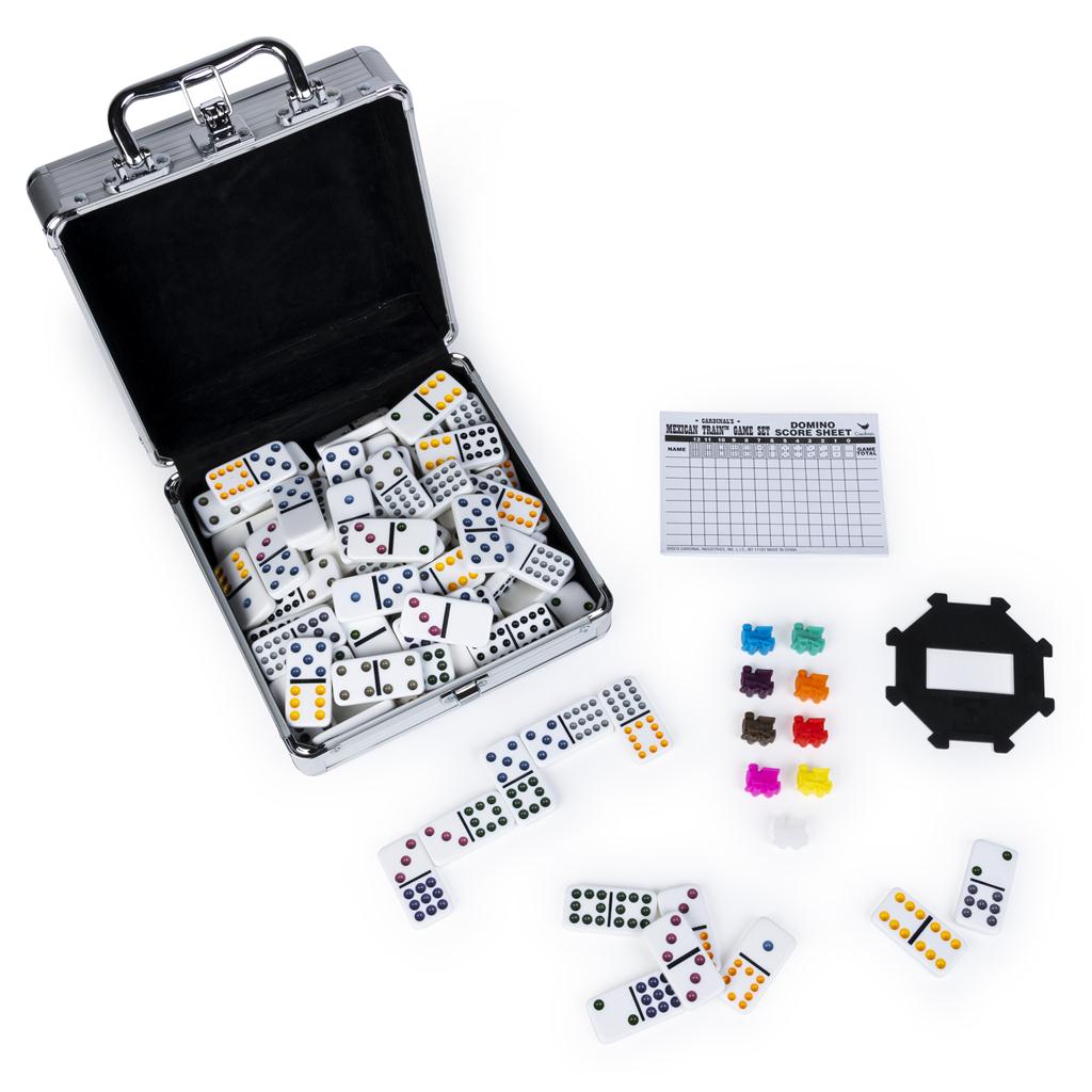 Game Dominoes Mexican Train in Aluminum Carry Case by Homeportonline
