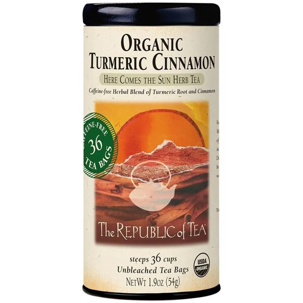 Classic Herbal Tea Tin - Organic Turmeric Cinnamon 36bags by Homeportonline