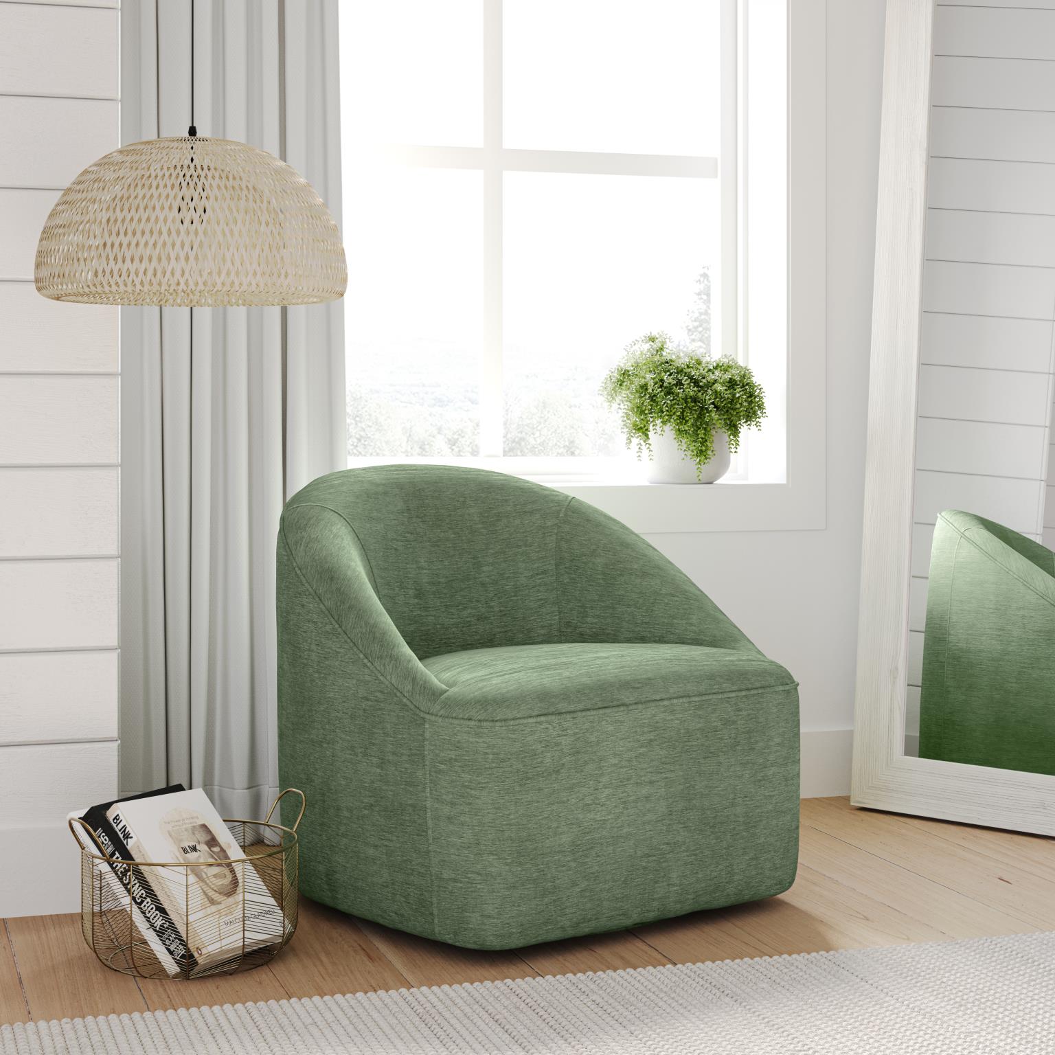 Lulu Swivel Accent Chair Forest by Homeportonline
