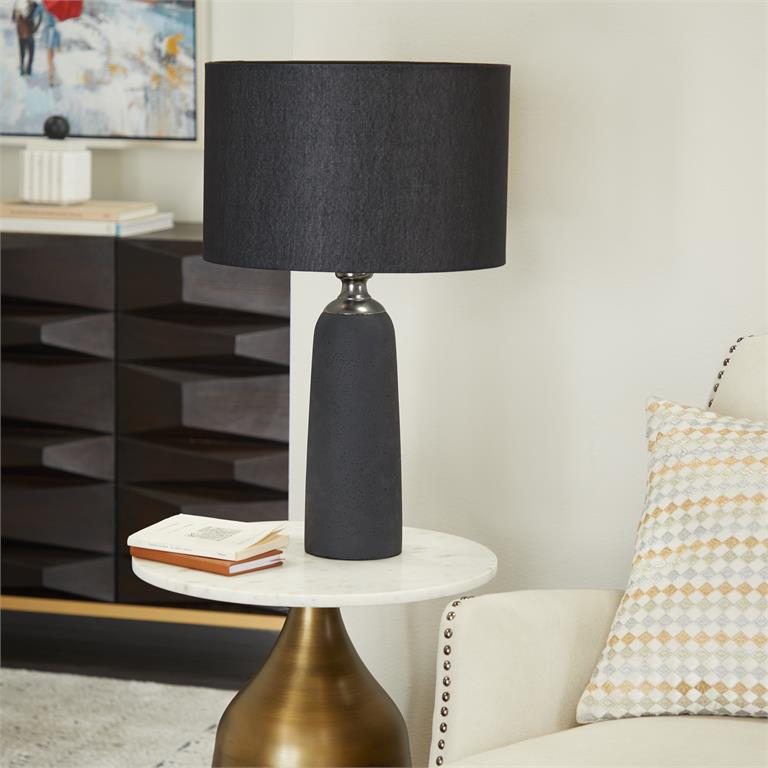 Black Cement Modern Table Lamp by Homeportonline