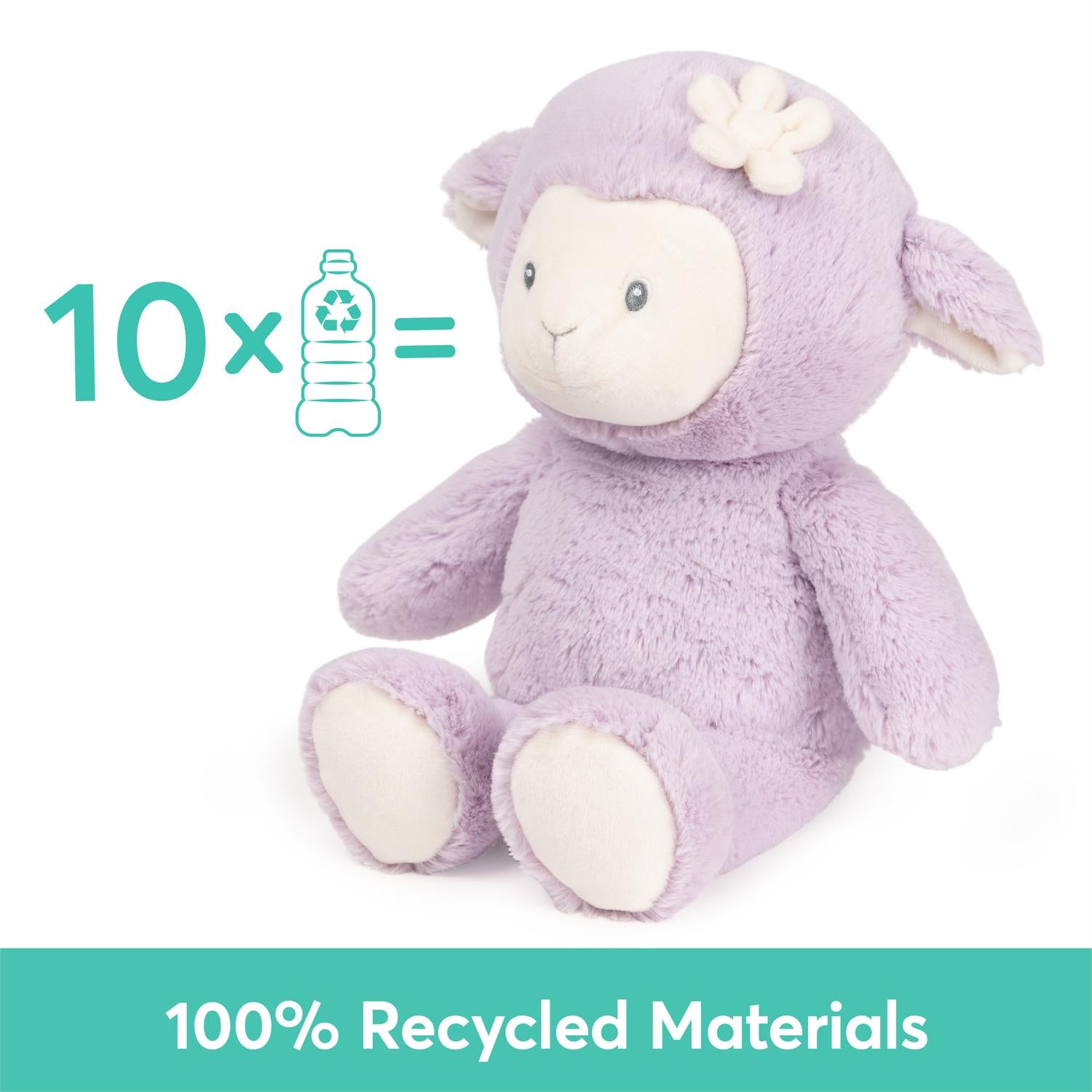 Plush Sustainable Lamb "Lilac" Light Purple 13" by Homeportonline