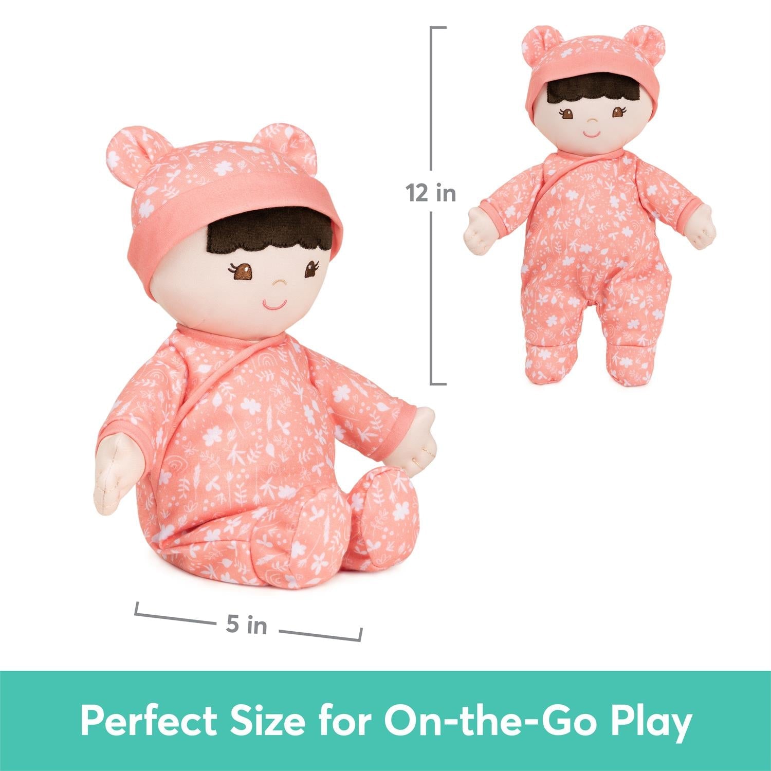 Plush Baby Doll Sustainable Hibiscus Dressed In A Peach Onesie by Homeportonline