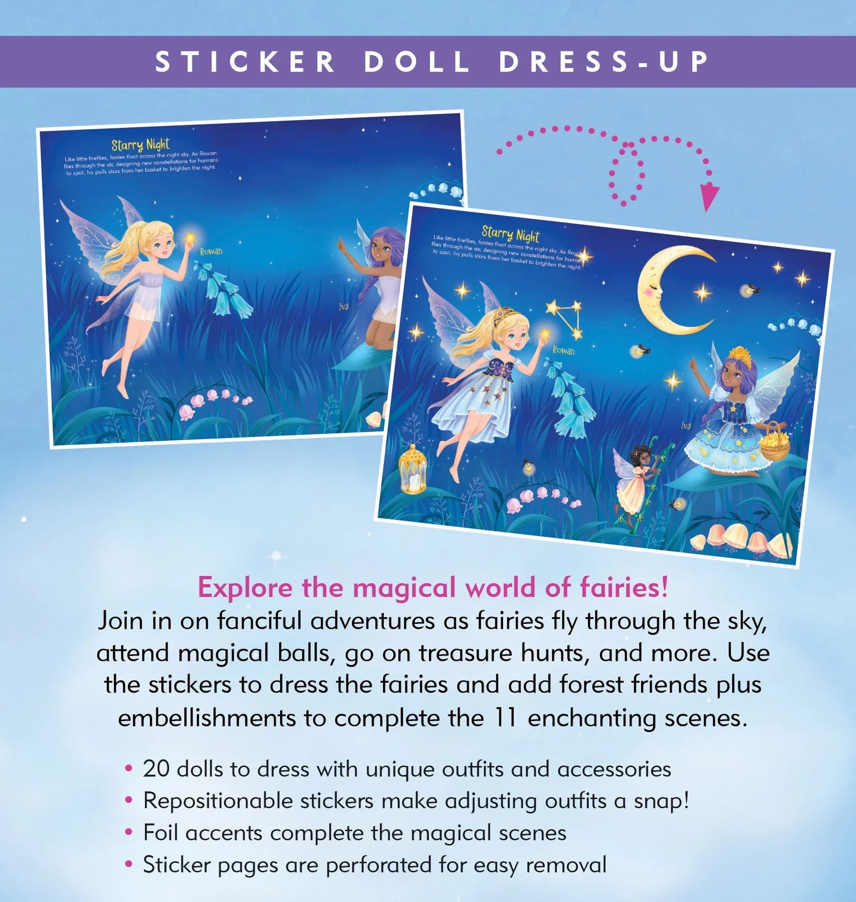 Sticker Doll Dress Up Book Fairies by Homeportonline