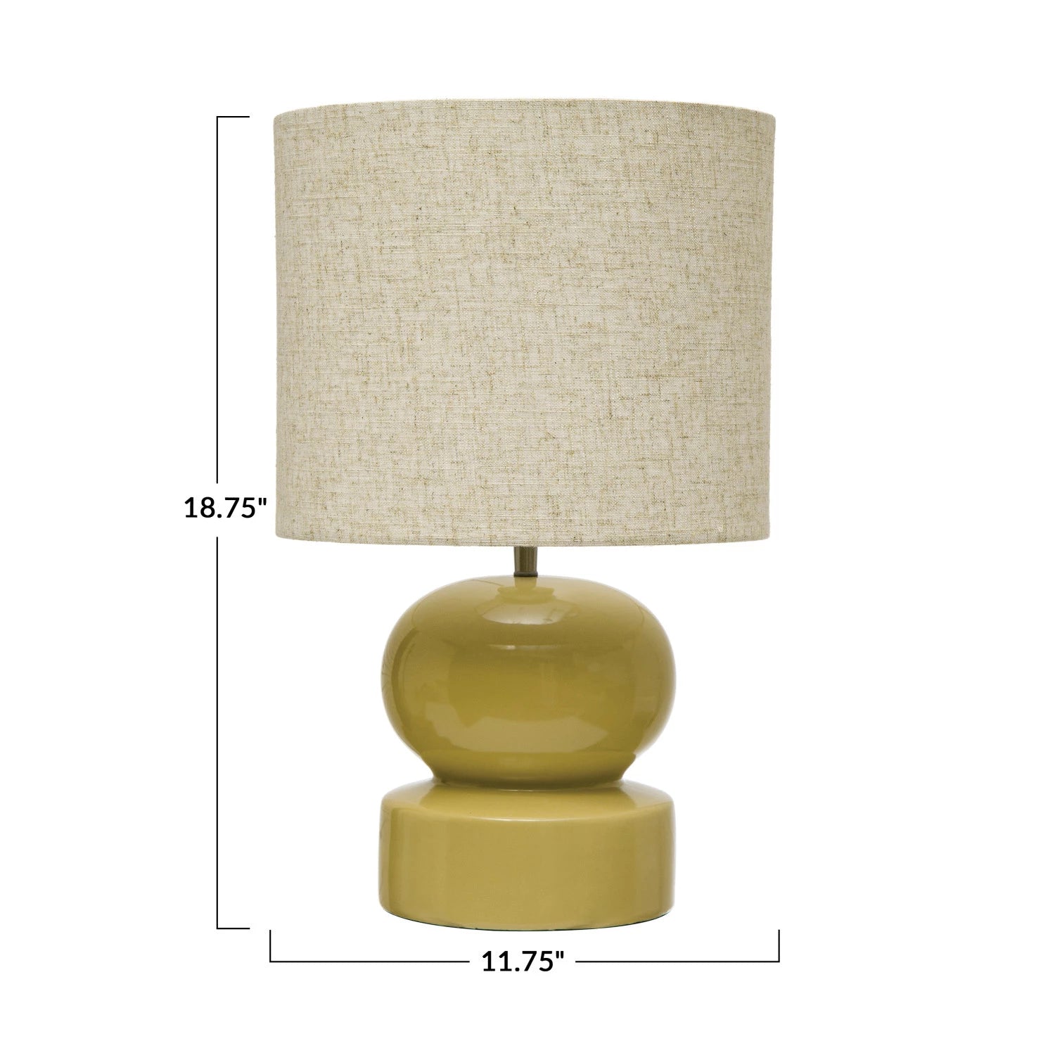 Lamp Tabletop Ceramic Celery Green Linen Shade by Homeportonline