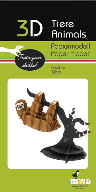 3D Paper Model Kit Sloth by Homeportonline