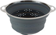 Silicone Collapsible Colander w/Stainless Steel Rim by Homeportonline
