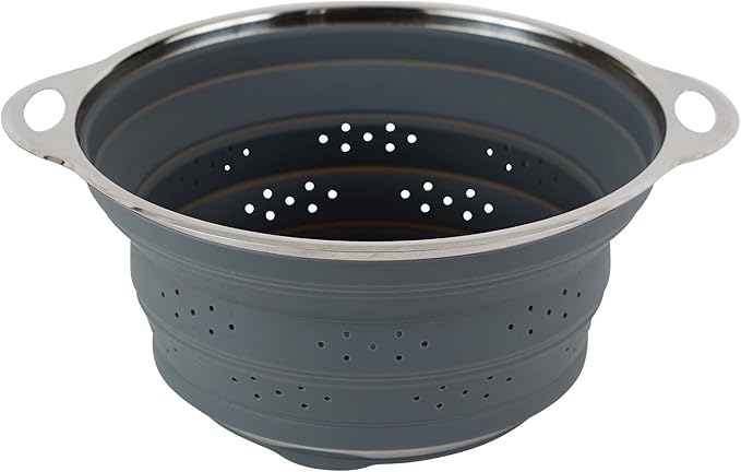 Silicone Collapsible Colander w/Stainless Steel Rim