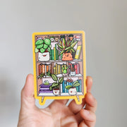 Houseplant Bookshelf 4" Vinyl Sticker