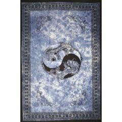 Tapestry Single Size Ying Yang Dragon Blue by Homeportonline
