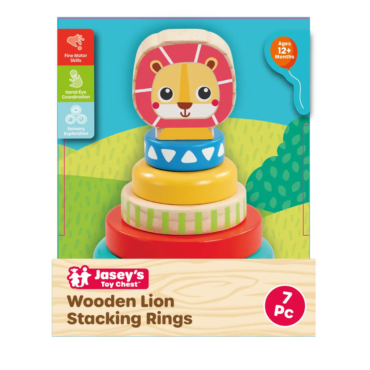 Wooden Lion Stacking Rings