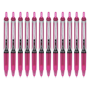 PILOT Precise V5 RT Refillable & Retractable Liquid Ink Rolling Ball Pens  Extra Fine Point (0.5mm) Pink Ink  12-Pack
