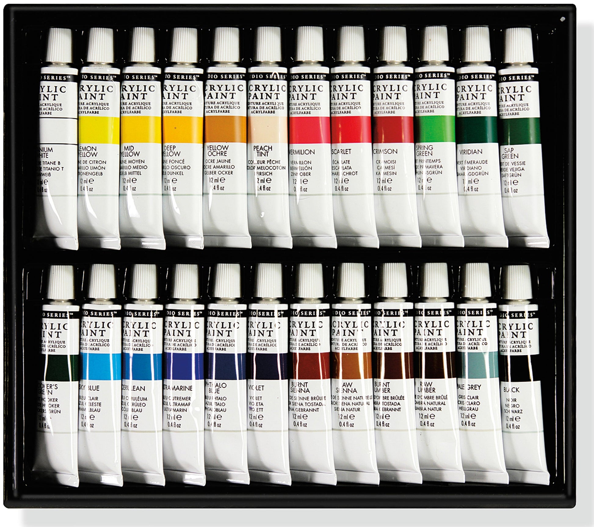 Art Center Paint Set Acrylic 24 Color 12ml Tubes by Homeportonline
