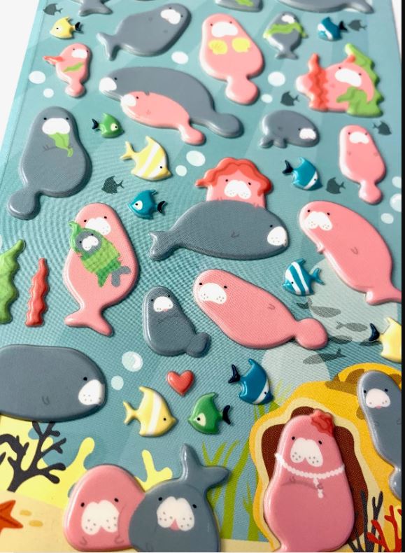 Stickers Manatee Sea Cow Puffy by Homeportonline