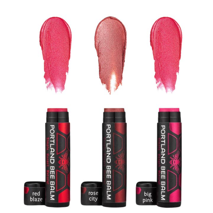 Beeswax Lip Balm - 3 Pack - Tinted Lip Balm Assorted by Homeportonline