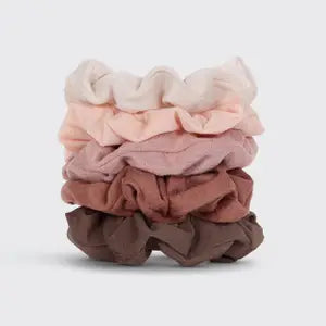 Assorted Textured Scrunchies 5pc Set
