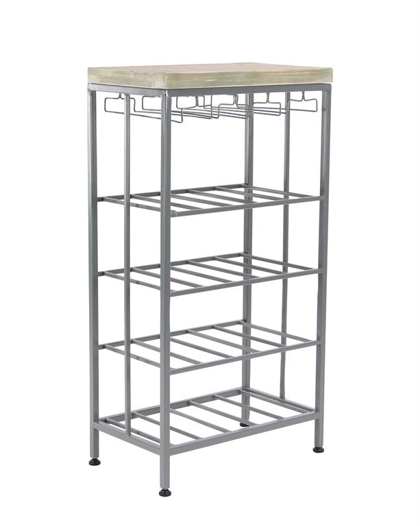 Grey Metal Contemporary Standing Wine Rack by Homeportonline