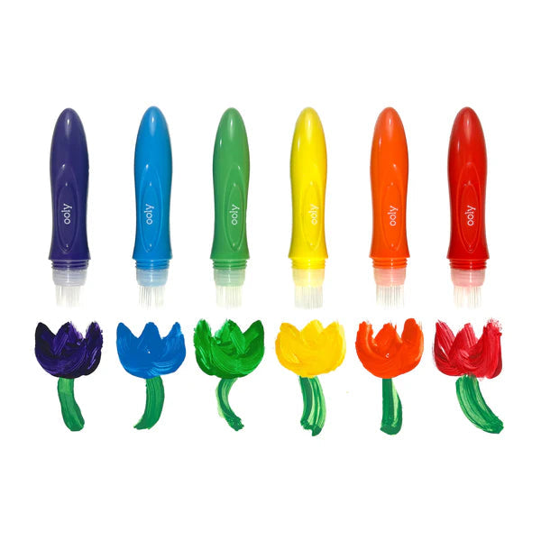 Easy Squeezy Poster Paint Brushes Set of 6 by Homeportonline