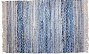 Hartford-2 Rag Rug Cotton Blue 30" x 50" by Homeportonline
