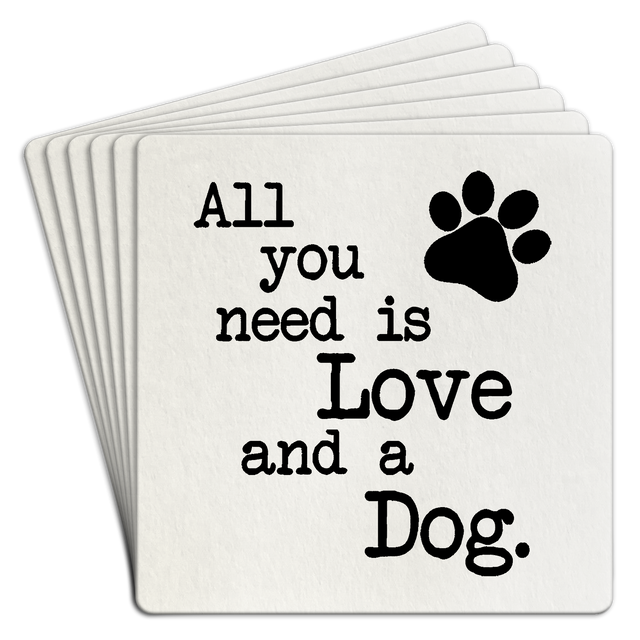 Bar Coaster | All you need is love and a dog by Homeportonline