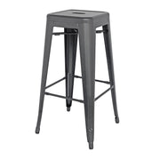 Metropolis All Metal Backless Bar Stool 30in Gunmetal by Homeportonline