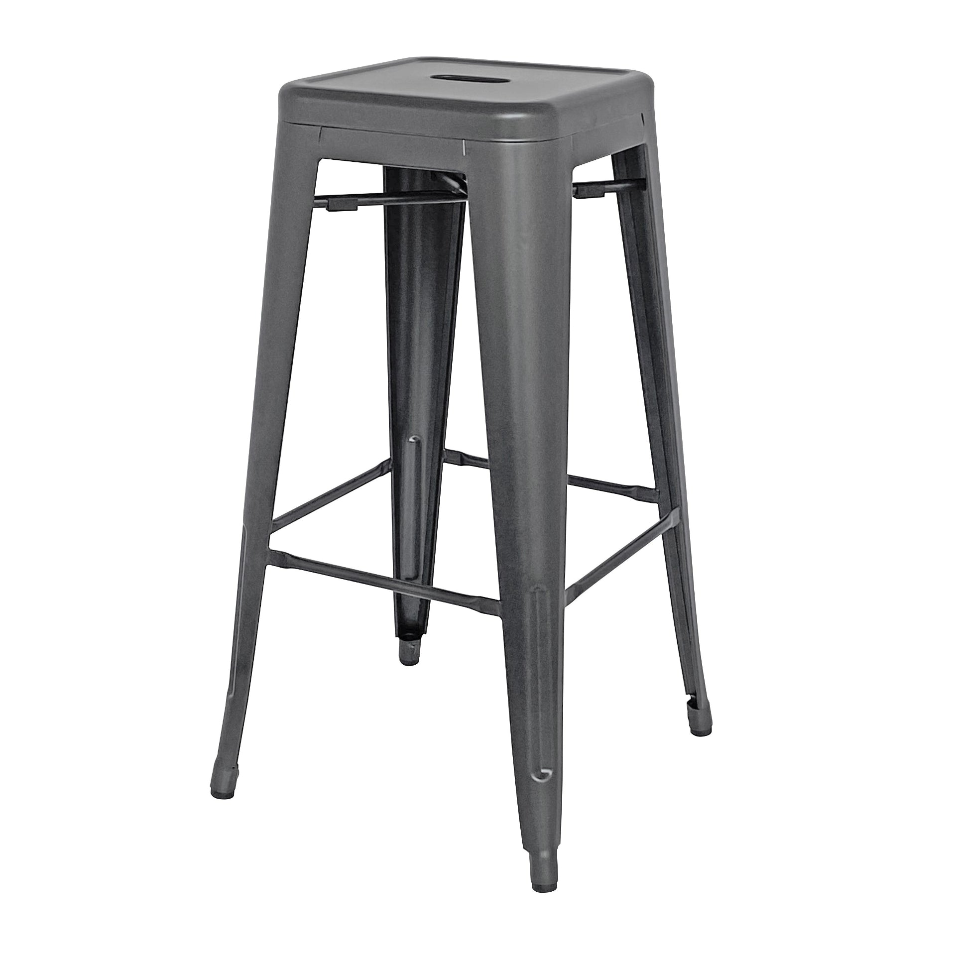 Metropolis All Metal Backless Bar Stool 30in Gunmetal by Homeportonline