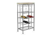 Grey Metal Contemporary Standing Wine Rack by Homeportonline