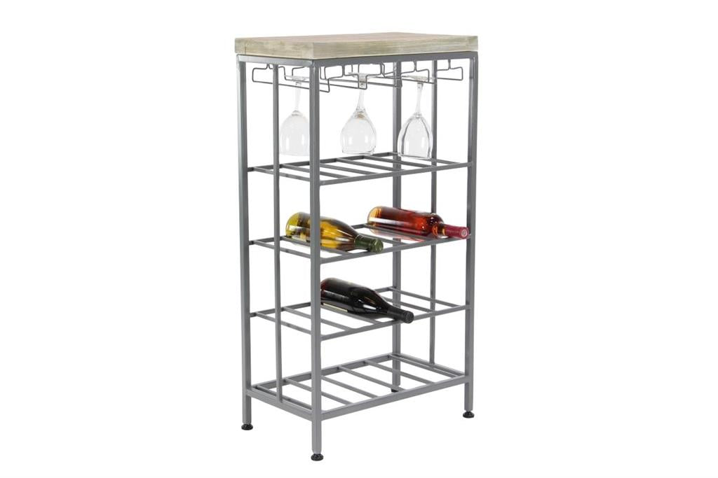 Grey Metal Contemporary Standing Wine Rack by Homeportonline